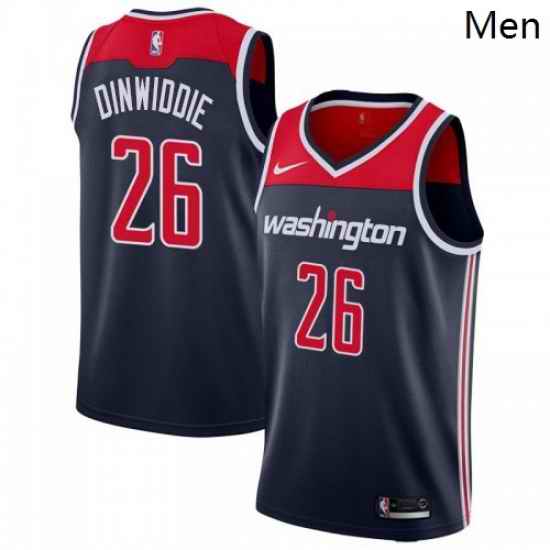 Men Nike Washington Wizards 26 Spencer Dinwiddie Navy Blue NBA Swingman Statement Edition Jersey